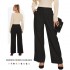 Custom Women Wide Leg Pants High Stretch Business Work Pants Long Straight High Waist Front Pleated Loose Fit Suit Pants