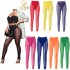 Casual Women's High Waist Sheer Mesh Scrunch Butt Leggings with Built-In Panties